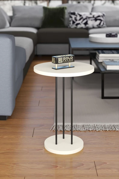 ORTA SEHPA VE ZİGON SEHPA TERRA SET KREM - Resim 6