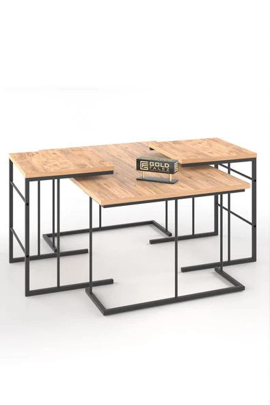 ORTA SEHPA VE ZİGON SEHPA SOLO SET ATLANTİK ÇAM ürün görseli 1