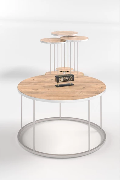 ORTA SEHPA VE ZİGON SEHPA TERRA SET GÜMÜŞ CEVİZ - Resim 2