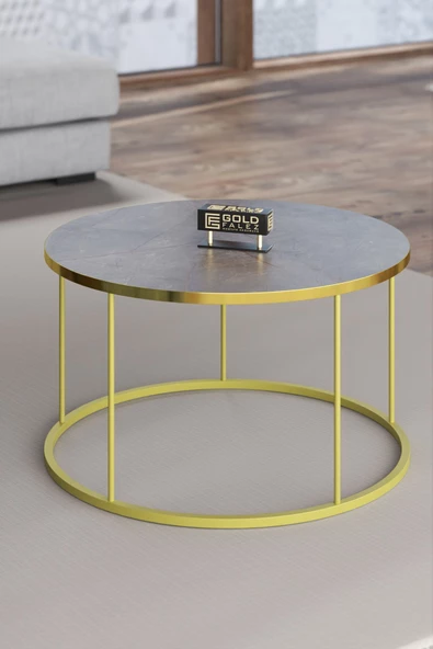 ORTA SEHPA VE ZİGON SEHPA TERRA SET GOLD GORDİON - Resim 4