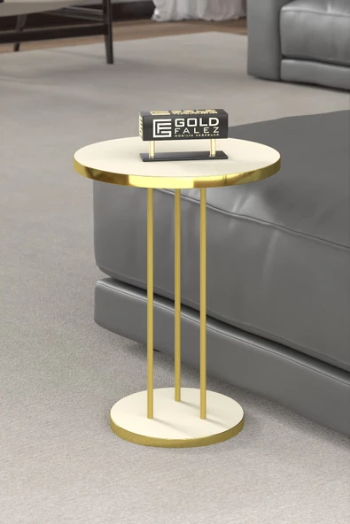 ORTA SEHPA VE ZİGON SEHPA TERRA SET GOLD KREM - 5