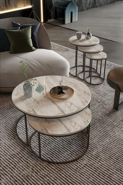 ORTA SEHPA VE ZİGON SEHPA SET İKİLİ LÜX C ZİGON EFES - Resim 2