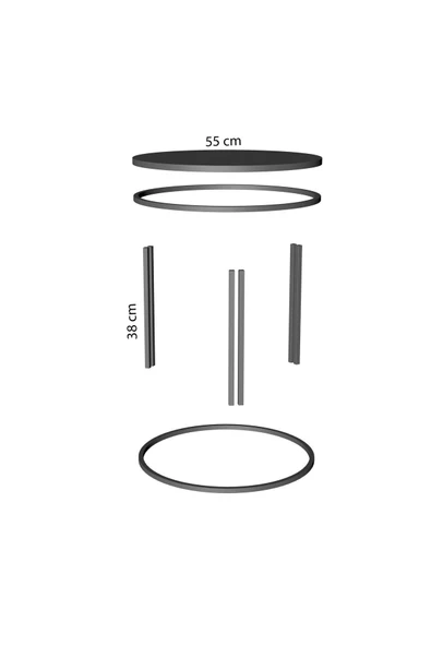 ORTA SEHPA ZİGON SEHPA YAN SEHPA 3 LÜ SET  DOLUNAY EFES - Resim 5