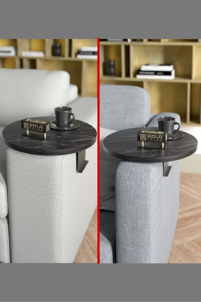 Yan Sehpa Ayarlanabilir Tepsi Dekoratif Modern Tepsi Koltuk Sehpası Bendir - 4