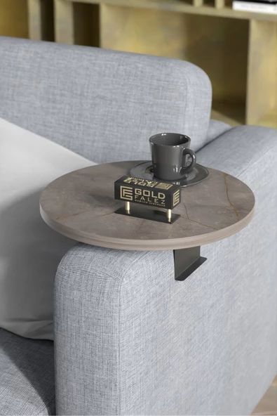 Yan Sehpa Ayarlanabilir Tepsi Dekoratif Modern Tepsi Koltuk Sehpası Gordion - Resim 2