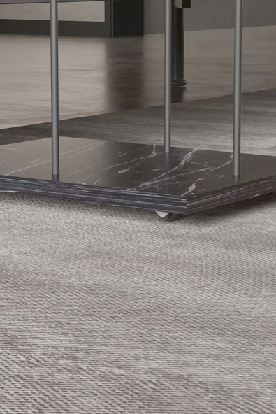 Yan Sehpa Tekerlekli Servis Sehpası HND Dikdörtgen Bendir - 3