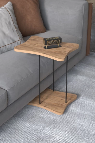 Yan Sehpa Tekerlekli Servis Sehpası HND Atlantik Çam - 2