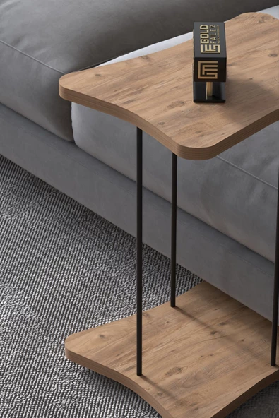 Yan Sehpa Tekerlekli Servis Sehpası HND Atlantik Çam - 3