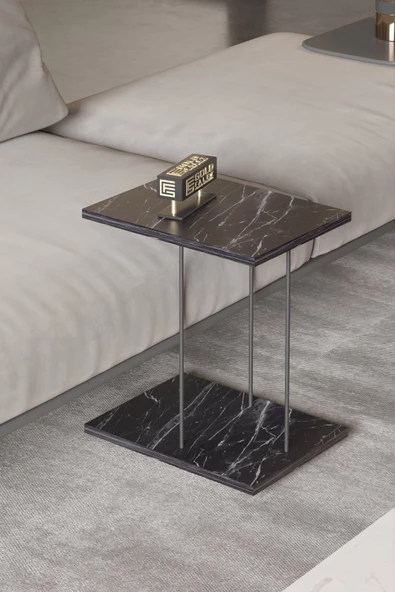 Yan Sehpa Tekerlekli Servis Sehpası HND Dikdörtgen Bendir