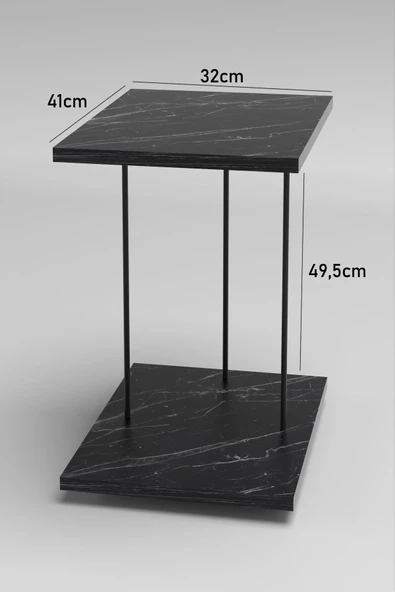 Yan Sehpa Tekerlekli Servis Sehpası HND Dikdörtgen Bendir - 5