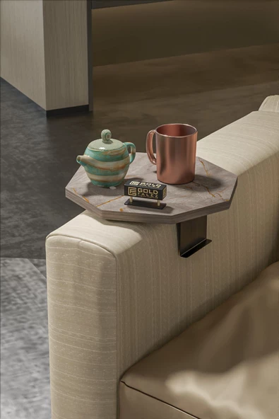 Yan Sehpa Ayarlanabilir Tepsi Dekoratif Modern Tepsi SEKİZGEN Gordion - 3