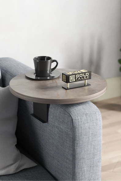 Yan Sehpa Ayarlanabilir Tepsi Dekoratif Modern Tepsi Koltuk Sehpası Gordion - Resim 3