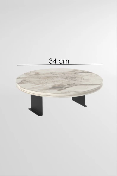 Yan Sehpa Ayarlanabilir Tepsi Dekoratif Modern Tepsi Krem - 6