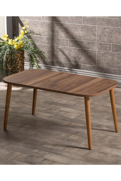 Zigon Sehpa Ve Orta Sehpa Set Ahşap Kr Torna Ceviz - Resim 3