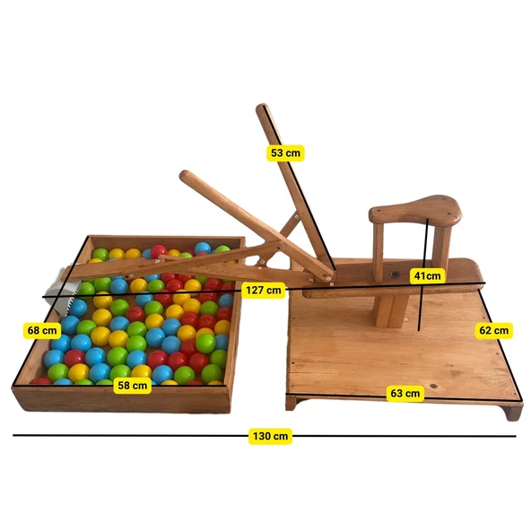 MukoToys Ahşap Ekskavatör,Montessori Çocuk Gelişimi İçin Ahşap Kepçe