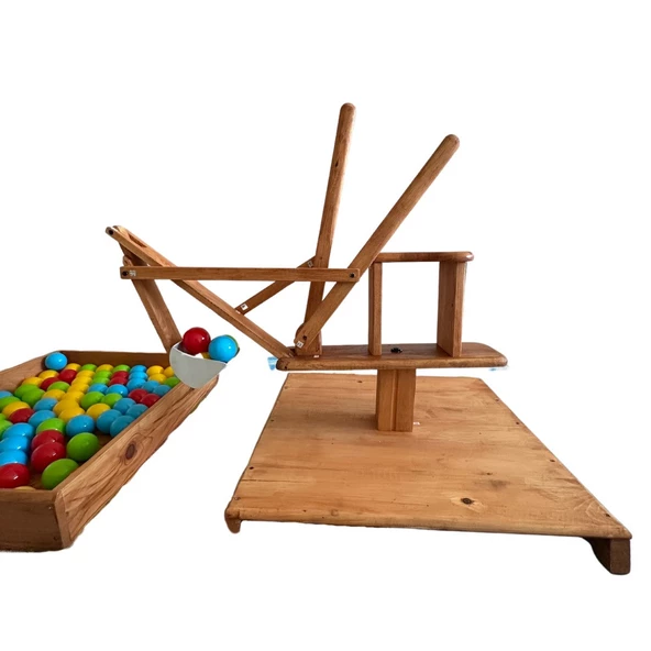 MukoToys Ahşap Ekskavatör,Montessori Çocuk Gelişimi İçin Ahşap Kepçe - 5