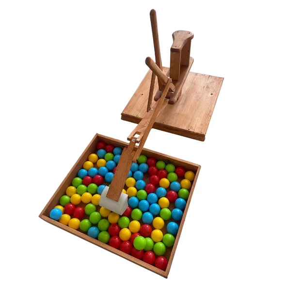 MukoToys Ahşap Ekskavatör,Montessori Çocuk Gelişimi İçin Ahşap Kepçe - 2