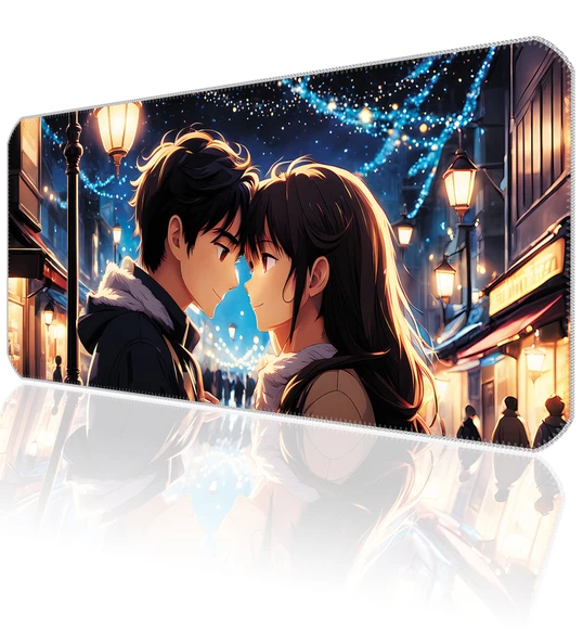 70x30 Anime Love ilyuka MP047030 Büyük Boy XL Gaming Mousepad Dikişli Kenar Kaymaz Taban 70x30cm