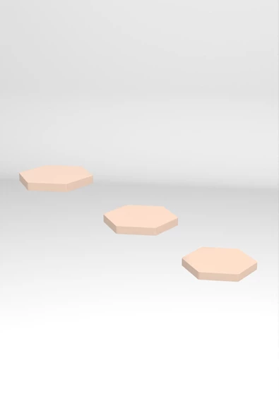 Duvar Rafı Dekoratif 3 Adet Çiçeklik Altıgen Krem - 4