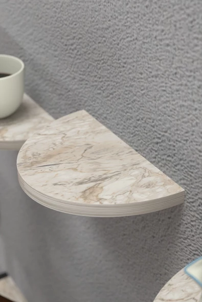 Duvar Rafı Dekoratif 3 Adet Çiçeklik Oval Efes - 3