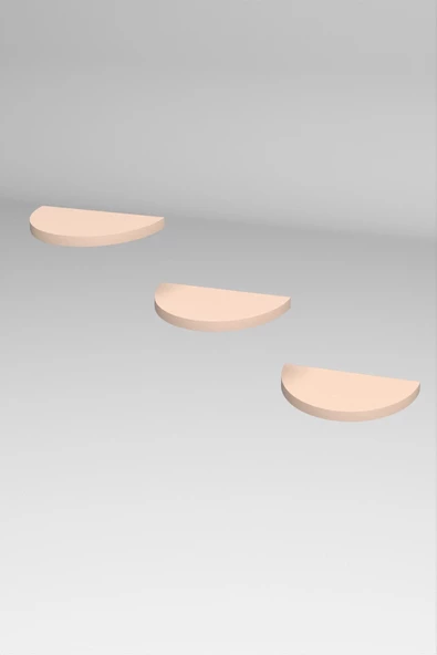 Duvar Rafı Dekoratif 3 Adet Çiçeklik Oval Krem - 3