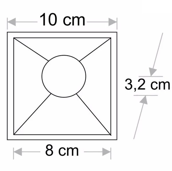 CATA Pars Beyaz Kare Sıva Altı Spot GU-10 Duylu (Ampulsüz) - Resim 2
