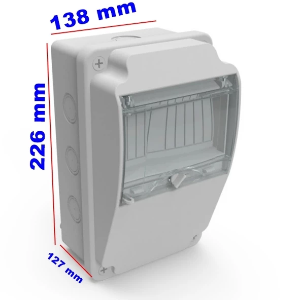 MUTLUSAN 138x226x127 Kombinasyon Kutusu Termoplastik Gri IP65 (Boş) - 2