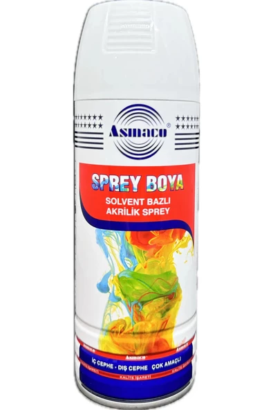 Asmaco Beyaz Akrilik Sprey Boya 400 Ml