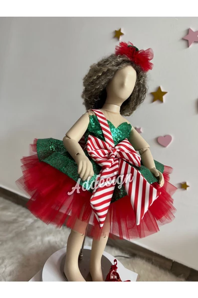 Yeni yıl kız çocuk elbisesi, Payetli kız çocuk elbisesi, Christmas Dress - 3