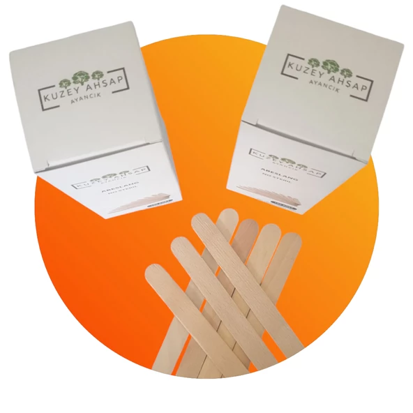 ABESLANG Dil baskı çubuğu ağda spatulası ahşap spatula 500 ADET - 3