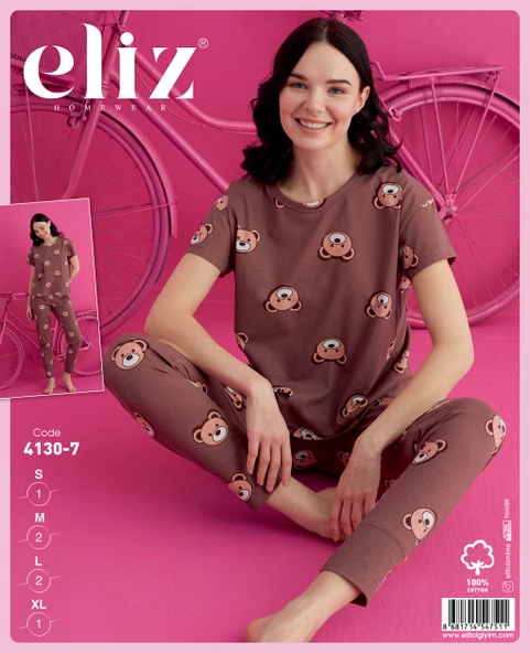 ELİZ 4130-7 DESENLİ BAYAN PIJAMA TAKIM