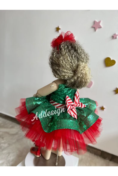 Yeni yıl kız çocuk elbisesi, Payetli kız çocuk elbisesi, Christmas Dress - 5