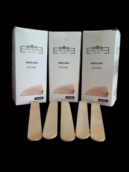 ABESLANG Dil baskı çubuğu ağda spatulası ahşap spatula 500 ADET - 6