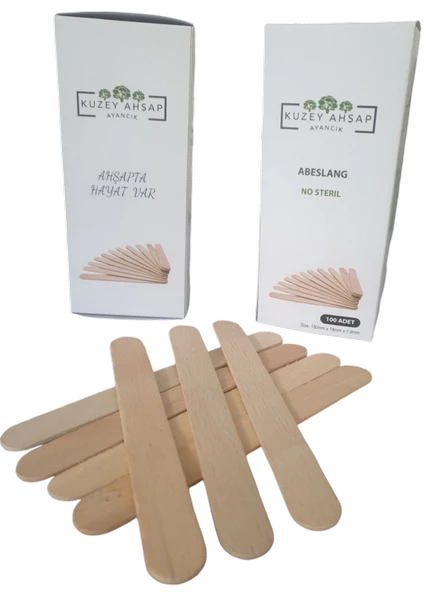 ABESLANG Dil baskı çubuğu ağda spatulası ahşap spatula 500 ADET - 4