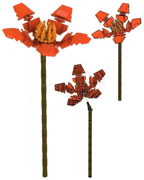 Ctoys Flower Arrangement Mini Blok Kapok Flower - Resim 2