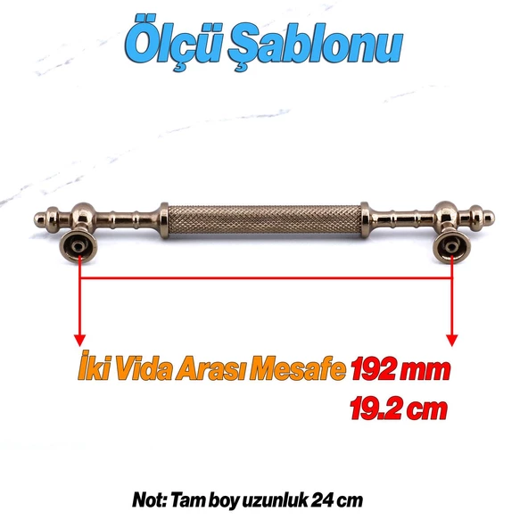 Ladin Metal Kulp 192 mm - 19.2 cm Mobilya Çekmece Mutfak Dolabı Dolap Kulpları Kulpu Kulpları - 2