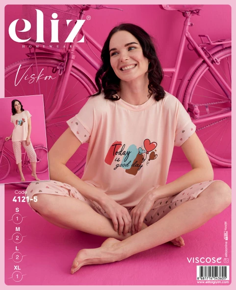 ELİZ 4121-5 SOMON BAYAN VİSKON KAPRİ TAKIM