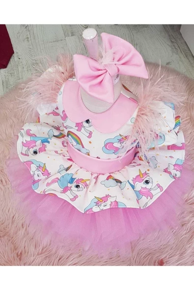 Kız Çocuk Pembe My Little Pony Unicorn Tüllü Elbise - 2