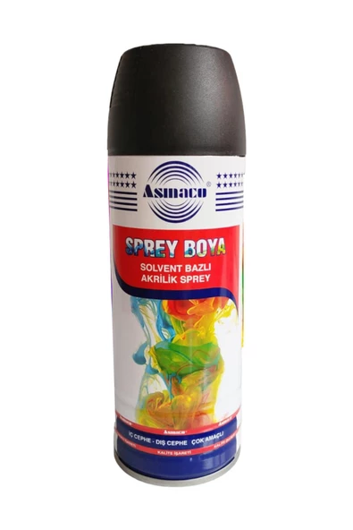 Asmaco Mat Siyah Akrilik Sprey Boya 400 Ml