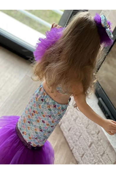 KIZ ÇOCUK DENİZ KIZI MERMAİD KONSEPT TAKIM - Resim 8