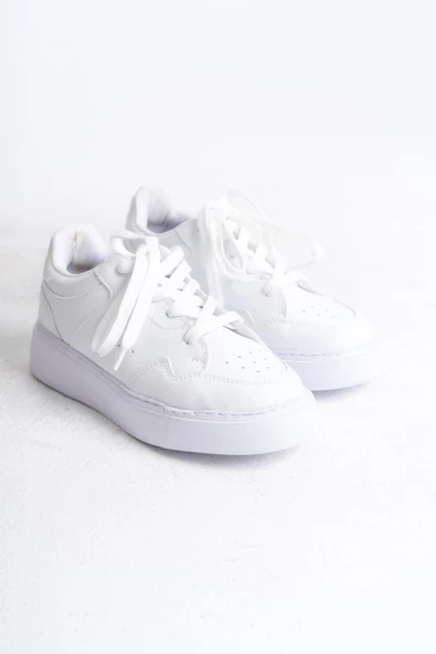 Kadın Bağcıklı Rahat Sneaker Hava Alabilen Tam Kalıp Spor Ayakkabı - 4