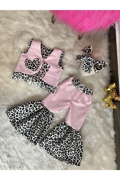 Kız Çocuk İspanyol Pantolon, pantolon yelek takım, ispanyol pantolon, kovboy takım - 5