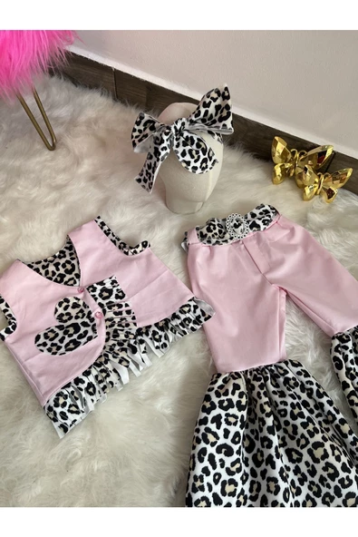 Kız Çocuk İspanyol Pantolon, pantolon yelek takım, ispanyol pantolon, kovboy takım - 2