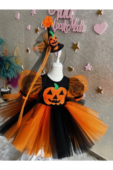 siyah turuncu Cadılar Bayramı Elbisesi Halloween kostüm Cadılar Bayramı partisi elbisesi - 4