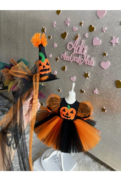 siyah turuncu Cadılar Bayramı Elbisesi Halloween kostüm Cadılar Bayramı partisi elbisesi - 3