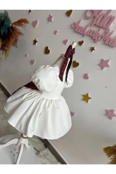 kız çocuk yeni yıl elbisesi, yılbaşı elbisesi, kabarık beyaz elbise - 2