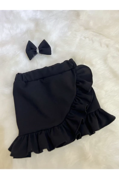 KIZ ÇOCUK SİYAH FIRFIRLI ETEK - 3
