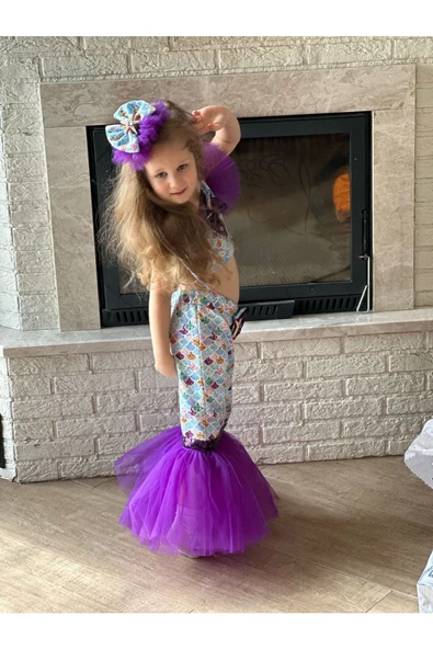 KIZ ÇOCUK DENİZ KIZI MERMAİD KONSEPT TAKIM - Resim 3