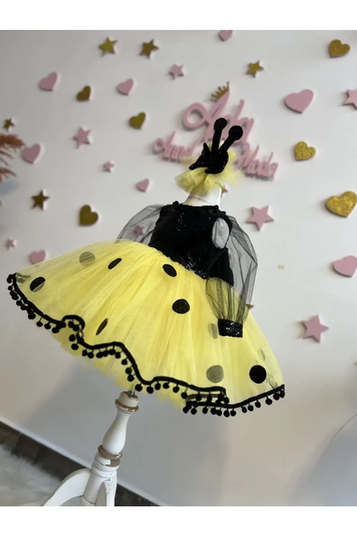 Kız çocuk arı maya kostüm,arı maya elbise,arı maya kabarık elbise - Resim 8