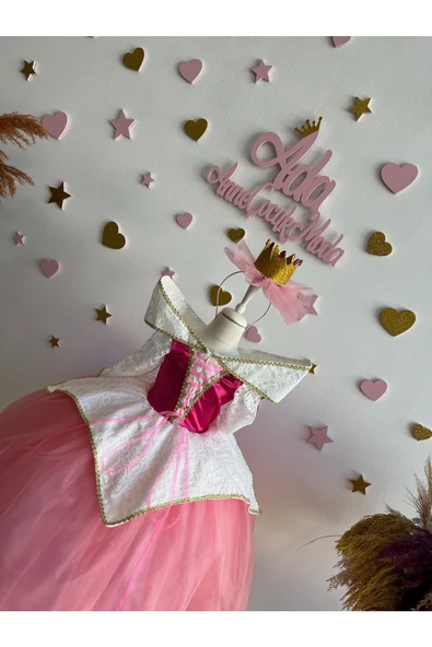 KIZ ÇOCUK UYUYAN GÜZEL AURORA KOSTÜM ELBİSE - 5